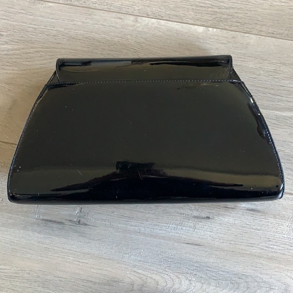 Liz Claiborne Vintage Black Patent Leather Clutch - Picture 6 of 7